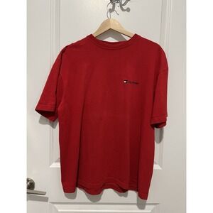 Vintage Tommy Hilfiger T-Shirt Men's Size Medium‎ Red Short Sleeve Y2K